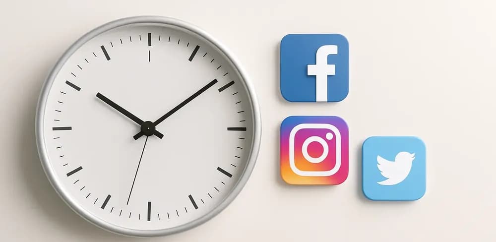 Infographic showing best time to post on social media in 2026